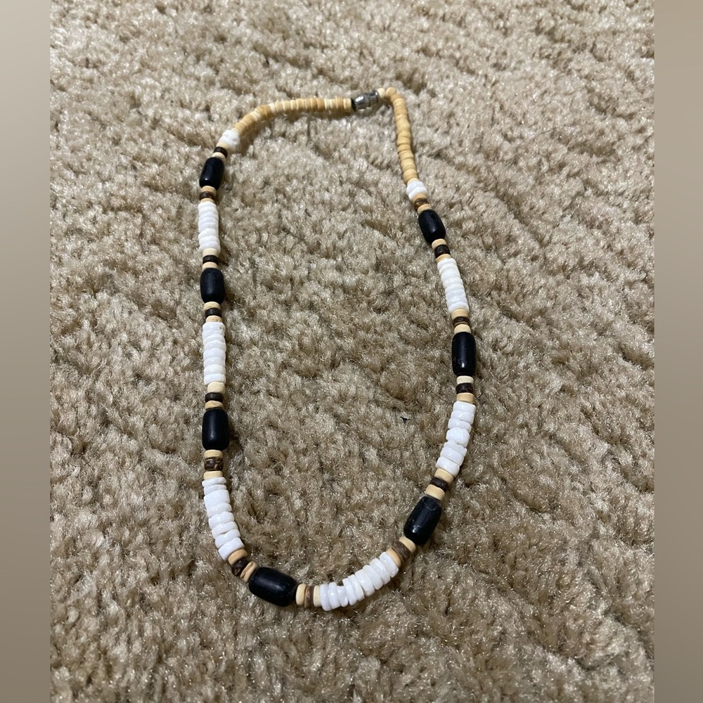 Black, Brown and White Shell Necklace